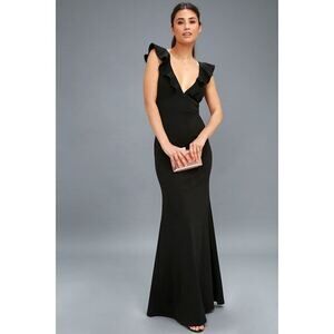 Lulus Perfect Opportunity Black Maxi Dress - Size Medium EUC